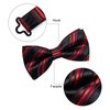 YourTies Red and Black Striped Bow Ties for Men Formal Party Silk Pre Tied Bowtie Gift Wedding Party