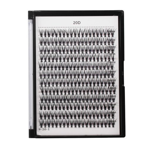 Bodermincer 1 Box Big Capacity 240 bundles 8-10-12-14-16mm Mixed 20D/30D/40D/60D/80D/100D Eyelash Extensions Strip Eyelashes Individual Lashes Natural Style 8-22mm to Choose (20D-15mm)