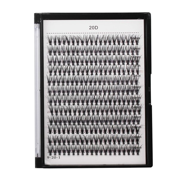 Bodermincer 1 Box Big Capacity 240 bundles 8-10-12-14-16mm Mixed 20D/30D/40D/60D/80D/100D Eyelash Extensions Strip Eyelashes Individual Lashes Natural Style 8-22mm to Choose (20D-15mm)