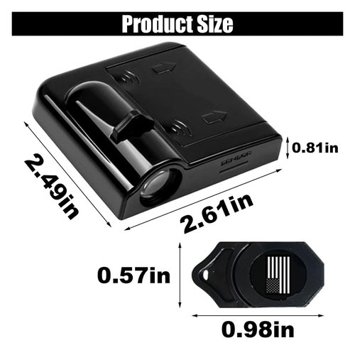 2PCS Car Door Lights Logo Projector, Wireless Car Door Logo Light, LED Welcome Courtesy Light Ghost Shadow Projector Lamp, Holeless Magnet Sensor Light Accessories