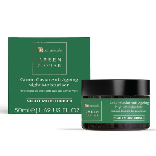 Dr Botanicals Green Caviar & Hyaluronic Acid Anti-Ageing Night Moisturiser 50ml | Deep Hydration and Wrinkle Reduction - Infused with Powerful Green Caviar Extract and Hyaluronic Acid