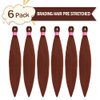 MSMUSAS Braiding Hair Pre Stretched 6 Packs 30 Inch Hot Water Setting Synthetic Prestretched Twist Braid Hair Yaki Straight Braiding Hair Extensions for Braids(30Inch, Dark Ginger)