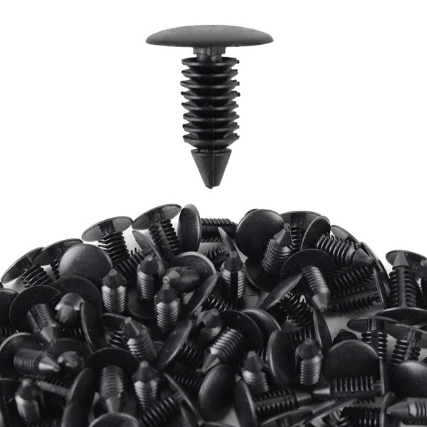 AUTOKAY 100Pcs 8mm Bumper Clips Auto Car Hole Plastic Rivets Fastener Fender Push Pin New