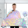 Waterproof Barber Cape - Rainbow Leopard Print Cheetah Haircut Bib for Men, Unisex Hair Cutting Cape(8rp1a)