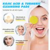 Turmeric Kojic Acid Cleansing Pads, Face Turmeric & Kojic Acid Pads with Vitamin B5, Vitamin C, Turmeric Cleansing Pads, Turmeric Pads Infused Foaming Exfoliating Pads- 60 Count