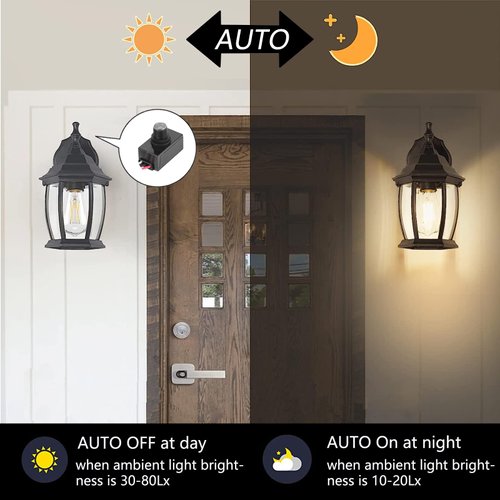 Dusk to Dawn Sensor 2 Packs, Photocell Light Sensor for Outdoor Lighting, 120-277V Photoelectric Switch Replacement with Wire Caps, Hard-Wired Post Eye Light Control Sensor for Post Lamp, Flood Light