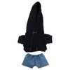 niannyyhouse 10cm Plush Doll Clothes Solid Color Hoodie Jeans Dress Up Doll Accessories (Black)