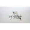 Small shiny silver metal three bows hair claw clip with crystals