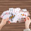 Teskyer 2 Decks of Waterproof Plastic Playing Cards with Different Back Patterns, Regular Print Poker Cards with Matte Finished Surface