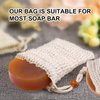 AMAHOMESA Soap Bag, Natural Sisal 4 Pack - Exfoliating Foaming Soap Holder for Shower, Plastic-Free Soap Saver, Quick Drying Soap Pouch