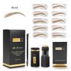 LUXSIHLA Eyebrow Stamp Kit & Eyebrow Stencils (Dark Brown)