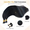 I Tip Hair Extensions Human Hair 22 Inch Black Hair Extensions I Tip Real Human Hair 50g 50s/Pack Full Head Keratin Bond Hair Extensions I Tip Natural Black Extensions for Women