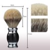 Je&Co 100% Silvertip Badger Hair Shaving Brush, Handmade Shaving Brush with Fine Resin Handle and Stainless Steel Base (Black)