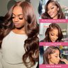 Brown Lace Front Wigs Human Hair Body Wave 13x4 HD Lace Frontal Wig Human Hair Pre Plucked with Baby Hair 180 Density Brown Human Hair Wigs for Women 28 Inch