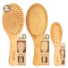 Tada Natural Beauty Bamboo Hair Brush l Wooden Comb l Bamboo Brushes for Wet Dry Curly Thick Straight Hair l Detangling Hairbrush for Women, Men, and Kids (3PK Brush Set #3)