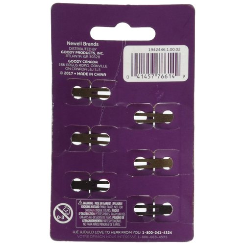 Goody Snap Hair Clips, Brunette, 6-count(1942446)
