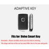 HIBEYO Alloy Leather Texture Car Key Fob Cover with Keychain fits for Volvo XC90 XC60 XC40 S60 S90 V60 Polestar 1 T5 Car Key Case Cover Jacket Smart Remote Car Key Holder Key Shell 3 Button Black