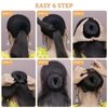 MAGDIY 10 Pcs Hair Bun Maker Medium Hair Donuts for Buns, Black Ballet Bun Kit with 50pcs U Shaped Hair Pins and 10pcs Sock Bun for Women Girls Short & Thin Hair (Size M-3.15 inch, Brown)