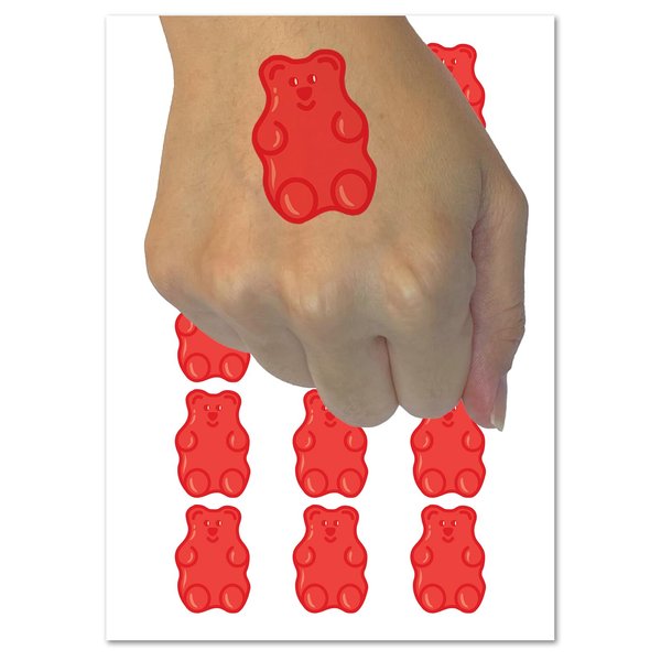 Gummi Bear Candy Temporary Tattoo Water Resistant Fake Body Art Set Collection - 54 1" Tattoos (1 Sheet)