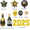 New Years Eve Party Supplies 2025 Including 2025 Foil Balloons,Happy New Year Banner, Balloons Set, Hat and Party Glasses for 2025 Happy New Year Decoration