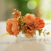 Fangsen Boho Autumn Wedding Silvery Orange Rose Golden Eucalyptus Leaf Bridal Headpiece Christmas Festival Headpiece Women Girls Party