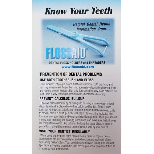 Flossaid Dental Floss Holder - 3 Pack (Assorted Colors)