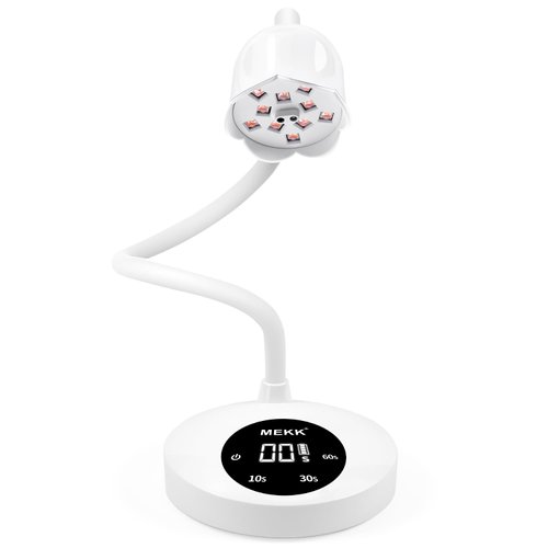 MEKK UV LED Nail Lamp Cordless Flash Cure Gel Nail Lamp Gooseneck 30W Professional UV Light for Nails with Sensor UV Light for Gel Nails with Three Timers UV Nail Light for Gel X