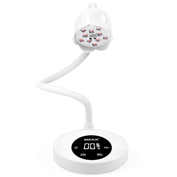 MEKK UV LED Nail Lamp Cordless Flash Cure Gel Nail Lamp Gooseneck 30W Professional UV Light for Nails with Sensor UV Light for Gel Nails with Three Timers UV Nail Light for Gel X