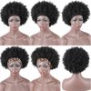 LEOSA Afro Headband Wig Short Afro Kinky Curly Wigs for Black Women,Natural Black Glueless Afro Wigs with headbands attached Afro Curly Headband Wigs Synthetic Afro Scarf Wigs for Womens Afro Wigs