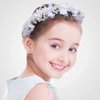 Campsis Girls Headpiece Flower Headbands Pearl Communion Hair Accessories Crystal Girls Birthday Photography Hair Band for Women and Girls(White)