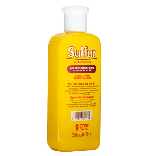 Sulfur Grisi, Facial Wash and Cleanser, Reduces Oil Excess Pimples. 8.4 Fl Oz, Bottle