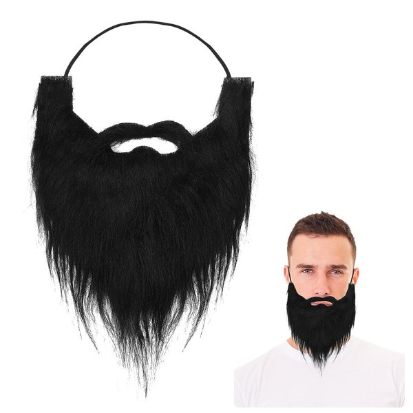 Yolev Party Fake Beards Fake Mustaches Funny Beard Fake Whisker Facial Hair Costume Accessories with Adjustable Elastic Rope for Halloween Masquerade Party