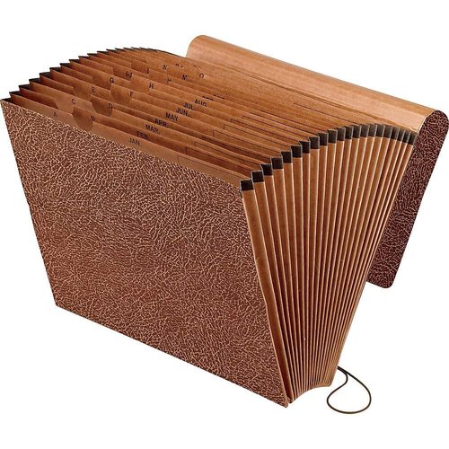 Pendaflex 01365 Leather-Look Index Expanding File With Elastic Cord