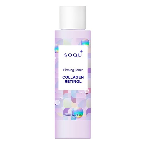 SOQU Collagen Retinol Firming Toner - Facial Toner for Firm Skin and Bright Look - Korean Skincare with Collagen and Retinol for Daily Use - 150ml 5.07 fl oz - Made in Korea