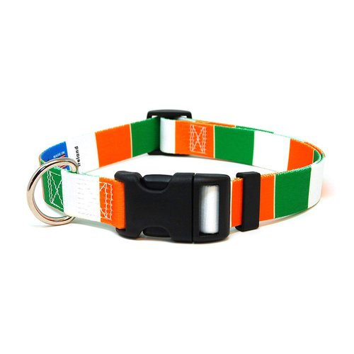 Ireland Dog Collar | Ireland Flag | Quick-release Buckle | Made in NJ, USA | for Small Dogs
