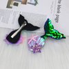 Mermaid Tail Hair Sparkling Pin Aurora Sequins Fish Tail Hairpin Crocodile Clips Hair Clip Starfish Shell Mermaid Design Hair Clips Accessories for Women and Girls-2 pcs（Pastel）