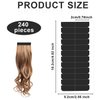 240pcs Hair Extension Tape, Hair Replacement Adhesive Tape Double Sided Tape in Extension Tape Hair Extension Tabs Wig Tape Beauty Tools for Hair Extensions (Black)