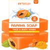 Papaya Soap Face & Body Wash – Skin Brightening Papaya Soap Bar for Dark Spots – Reduce Acne, Cleanse Scars, & Even Skin Tone – with Turmeric, Kojic Acid & Essential Oils – for All Skin Types (2 pack)