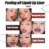 Aderier Lip Liner Peel Off Lip Liner Tattoo, 3Pcs Peel Off Lip Stain, Burgundy Red & Dark Brown & Light Brown Long Lasting Lip Stain Peel Off, Infused with Hyaluronic Acid & Vitamin E
