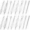 BOYIVI 16PCS Hair Pin Geometric Metal Hair Clip Elegant Hair Barrettes Bridal Silver Metal Bobby Pins Dainty Embellished Bobby Pins for Women and Girl (Silver)