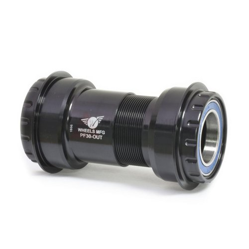 Wheels Manufacturing Press Fit 30 to Outboard Bottom Bracket with ABEC 3 Bearings, Black, Shimano 24mm Spindle