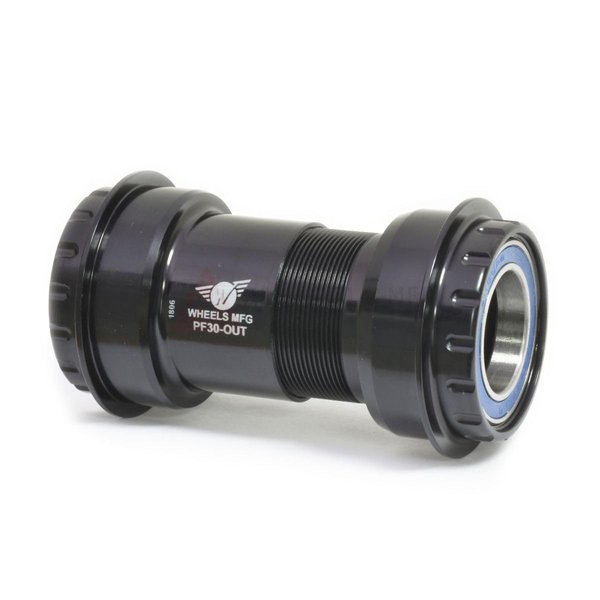 Wheels Manufacturing Press Fit 30 to Outboard Bottom Bracket with ABEC 3 Bearings, Black, Shimano 24mm Spindle