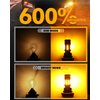 Auxbeam B21 Series 3157 LED Bulbs Amber Yellow Built in Resistor CANBUS Error Free Anti Hyper Flash 3457 4157 Bulb 600% Super Bright Turn Signal Light