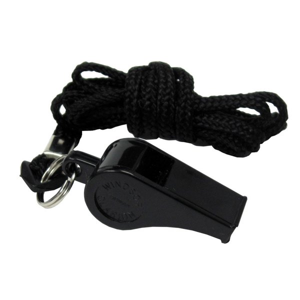 D.T. Systems Super-Pro Black Dog Training Whistle and Black Nylon Lanyard (80034)