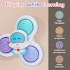 LZZAPJ Sensory Toys for Toddlers 1-3, Suction Cup Spinning Top Toy, Baby Gifts Idea for Boy Girl Toddler 3pcs Suction Cup Spinner Toy for Baby 12-18 Months Baby (Spaceship Series)