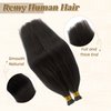 Smavida Yaki I Tip Hair Extensions Human Hair,Natural Black Yaki Straight Microlink Hair Extension Invisible I Tip Human Hair Extensions 18" Keratin Itip Hair Extensions Human Hair for Women 1g/s 50g