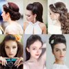 2Pcs Brown Black Hair Comb Bump It Up Volume Hair Base Insert Tool Hair Bun Invisible False Hair Clip Fluffy Styling Increased Hair Pad for Women