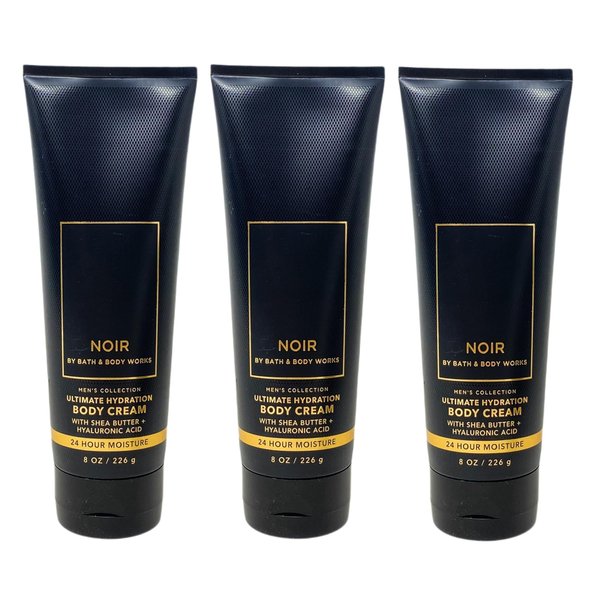 Generic Bath and Body Work Men's Collection NOIR 3 Pack Ultra Shea Body Cream Bundle - 8 oz / 226 g each, full size, black