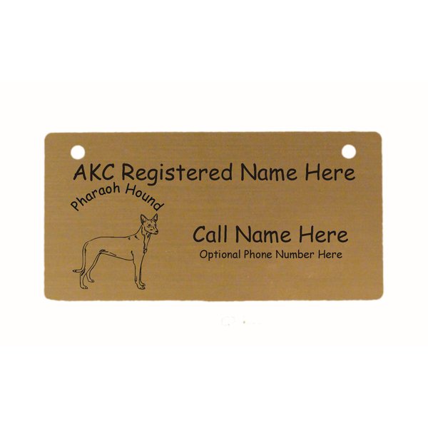 C3706 Pharaoh Hound Standing Crate Tag Personalized with Your Dog's Name