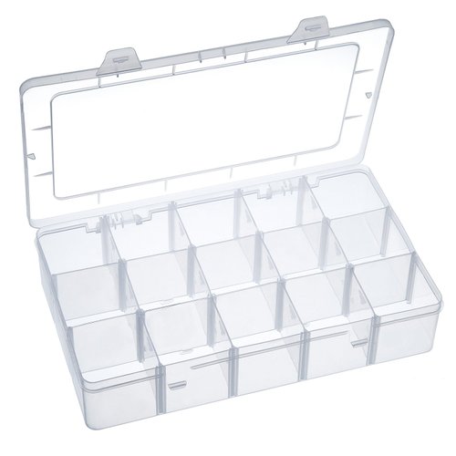 Outus Washi Tape Organizer Sticker Storage Bead Organizer Crafts Box Organizer, 15 Compartments, Clear